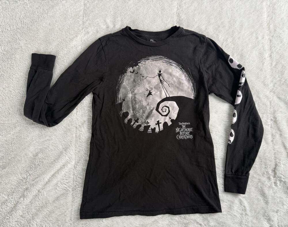 The Nightmare Before Christmas Disney Youth Boy's Long Sleeve Tee Black L 10/12